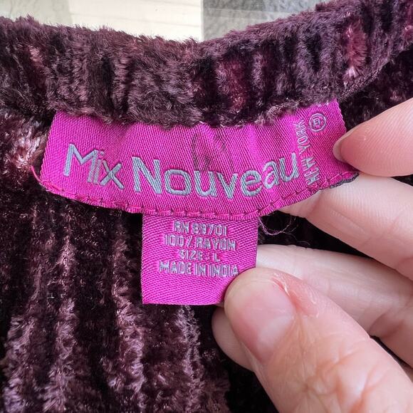 Vintage Mix Nuveau brown velvet skirt size L - Picture 4 of 5